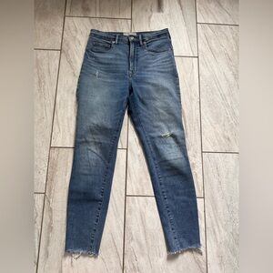 Everlane Women's Medium Blue Distressed Skinny Jeans